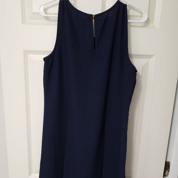 NWOT Navy Blue Scallop Bottom Tank Dress - Picture 4 of 8
